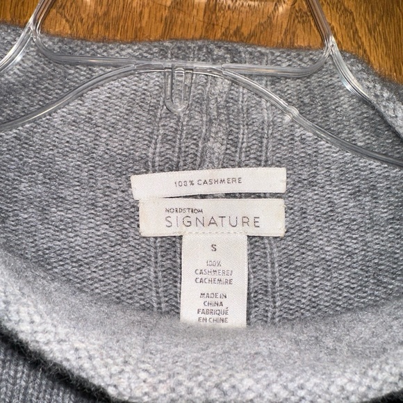 Nordstrom Signature Grey Cashmere sleeved shrug  Sz. S - Picture 2 of 6